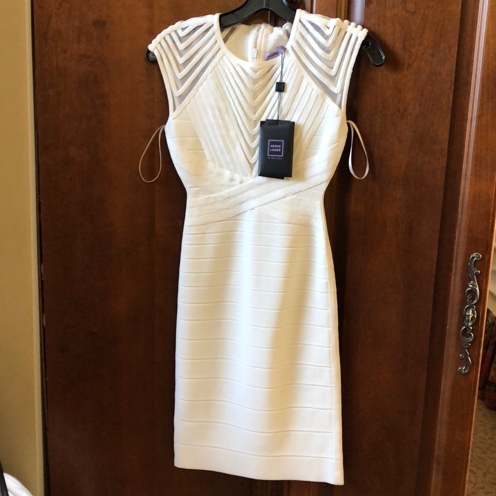 White Herve Leger dress